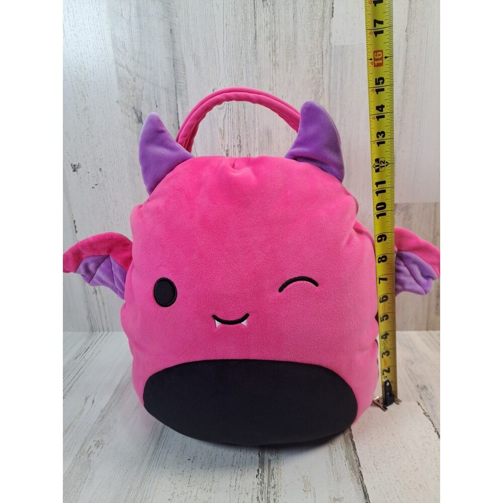 Squishmallows Plush Wakisha The Pink Devil Bat 16” Treat Pail Easter Basket Gift - Picture 8 of 11